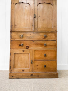 An 18th Century English Pine Linen Press Cupboard