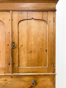 An 18th Century English Pine Linen Press Cupboard