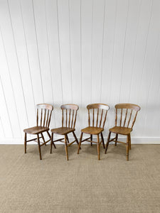 An Antique Set of 4 Spindle Back Chairs