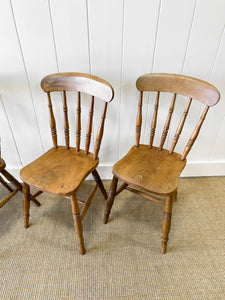 An Antique Set of 4 Spindle Back Chairs