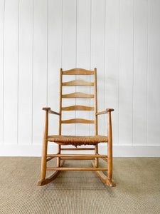 An Ash Rush Seated Rocking Chair c1890