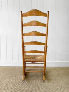 An Ash Rush Seated Rocking Chair c1890