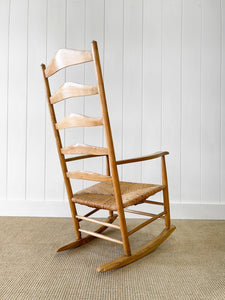 An Ash Rush Seated Rocking Chair c1890