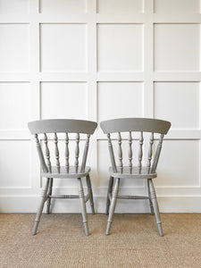 A Pair of 2 Vintage Spindle Back Chairs