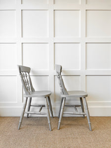 A Pair of 2 Vintage Spindle Back Chairs