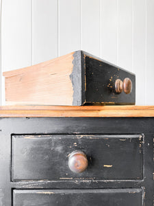 An Ebonized English Country Pine Buffet Sideboard