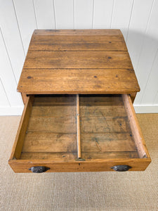 Antique English Pitch Pine Clerk's Desk or Shop Counter c1880