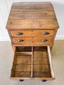 Antique English Pitch Pine Clerk's Desk or Shop Counter c1880