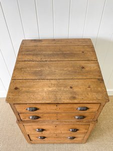 Antique English Pitch Pine Clerk's Desk or Shop Counter c1880