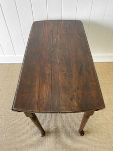 Antique English Georgian Country Oak Drop Leaf Table c1790