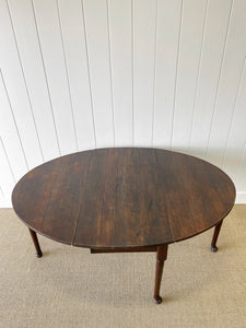 Antique English Georgian Country Oak Drop Leaf Table c1790