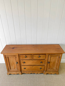 A Monumental English Country Pine Sideboard Buffet c1860