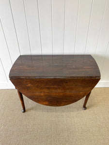 Antique English Georgian Country Oak Drop Leaf Table c1790