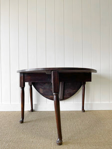 Antique English Georgian Country Oak Drop Leaf Table c1790