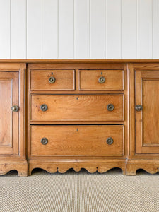 A Monumental English Country Pine Sideboard Buffet c1860