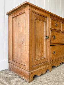 A Monumental English Country Pine Sideboard Buffet c1860