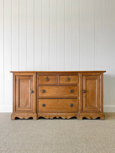 A Monumental English Country Pine Sideboard Buffet c1860