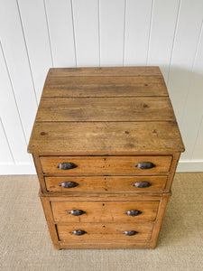 Antique English Pitch Pine Clerk's Desk or Shop Counter c1880