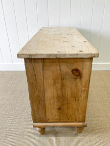 A Large English Pine Country 6 Drawer Buffet or Sideboard c1860