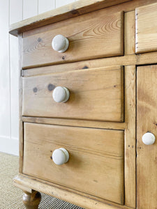 A Large English Pine Country 6 Drawer Buffet or Sideboard c1860