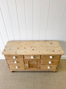 A Large English Pine Country 6 Drawer Buffet or Sideboard c1860