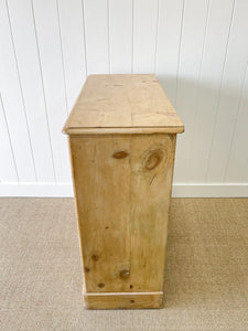 A Large English Pine Chest of Drawers Dresser with Wooden Knobs c1890