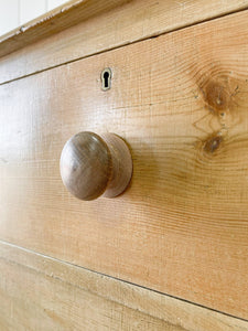 A Large English Pine Chest of Drawers Dresser with Wooden Knobs c1890