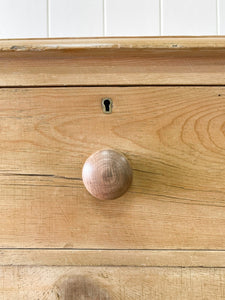 A Large English Pine Chest of Drawers Dresser with Wooden Knobs c1890