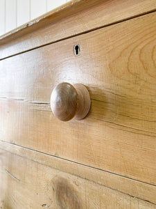 A Large English Pine Chest of Drawers Dresser with Wooden Knobs c1890