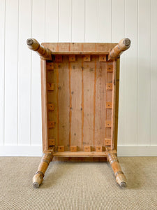 Vintage English Country Waxed Pine 4.5ft Dining Harvest Table