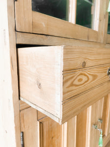 A 19th Century English Pine Bookcase Cabinet or Hutch