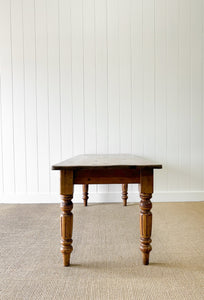 An Antique English Country Pine 6ft Dining Table