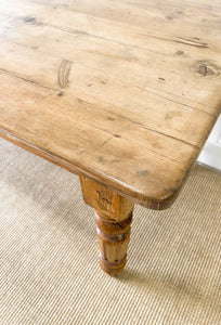 An Antique English Country Pine 6ft Dining Table