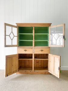 A 19th Century English Pine Bookcase Cabinet or Hutch