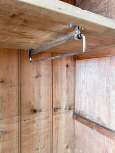 A Handsome English 19th Pine Cupboard with Dark Wooden Knobs