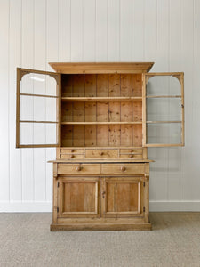 A Delightful 19th Century Pine Glazed Cupboard Cabinet