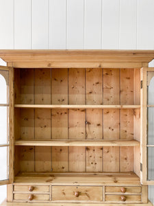 A Delightful 19th Century Pine Glazed Cupboard Cabinet