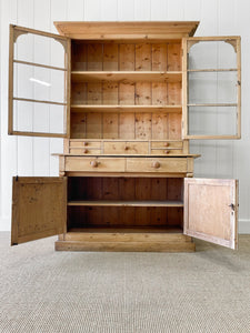 A Delightful 19th Century Pine Glazed Cupboard Cabinet