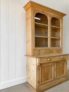 A Delightful 19th Century Pine Glazed Cupboard Cabinet