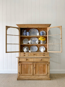 A Delightful 19th Century Pine Glazed Cupboard Cabinet