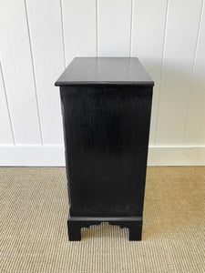 A Delightful Late 19th Century English Country Ebonized Chest of Drawers Dresser