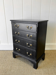 A Delightful Late 19th Century English Country Ebonized Chest of Drawers Dresser