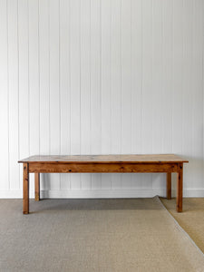 A Large Antique 8 ft English Pine Hunt Table or Console Table