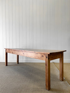 A Large Antique 8 ft English Pine Hunt Table or Console Table