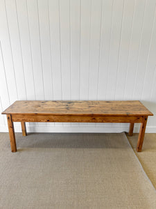 A Large Antique 8 ft English Pine Hunt Table or Console Table