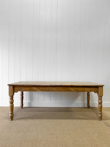 An Antique English Country Pine Over 6ft Dining Table