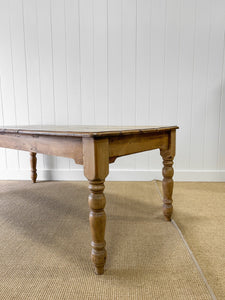 An Antique English Country Pine Over 6ft Dining Table