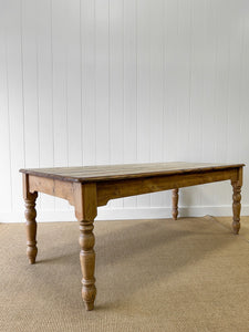 An Antique English Country Pine Over 6ft Dining Table