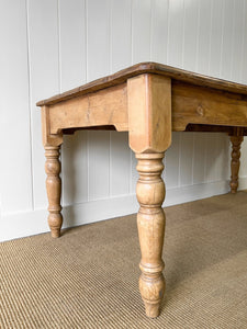 An Antique English Country Pine Over 6ft Dining Table