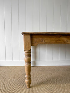 An Antique English Country Pine Over 6ft Dining Table